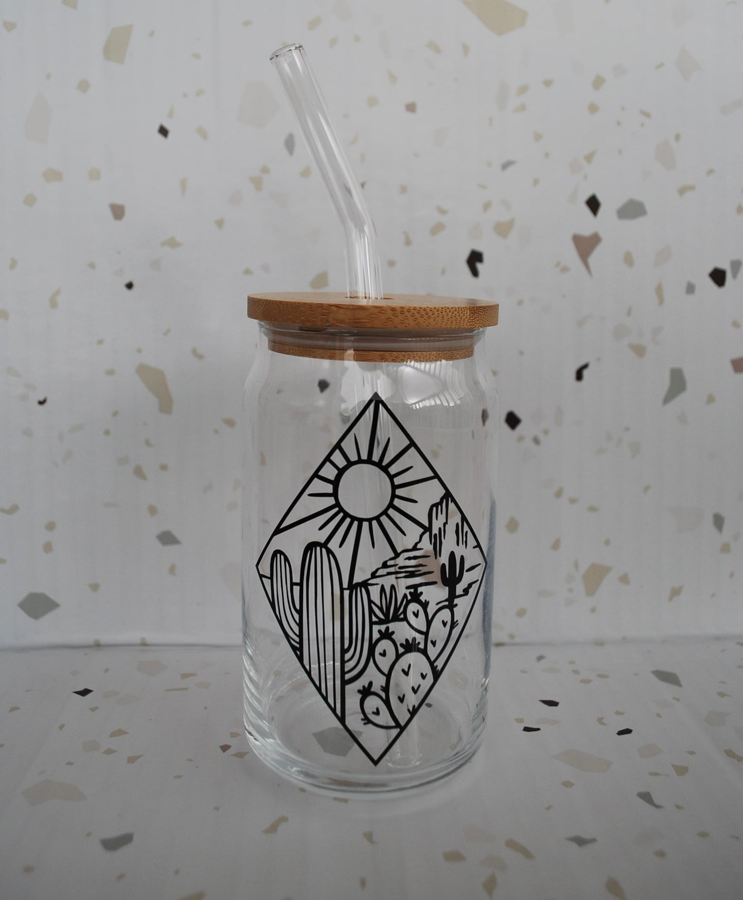 Boho Diamond Desert Glass Cup