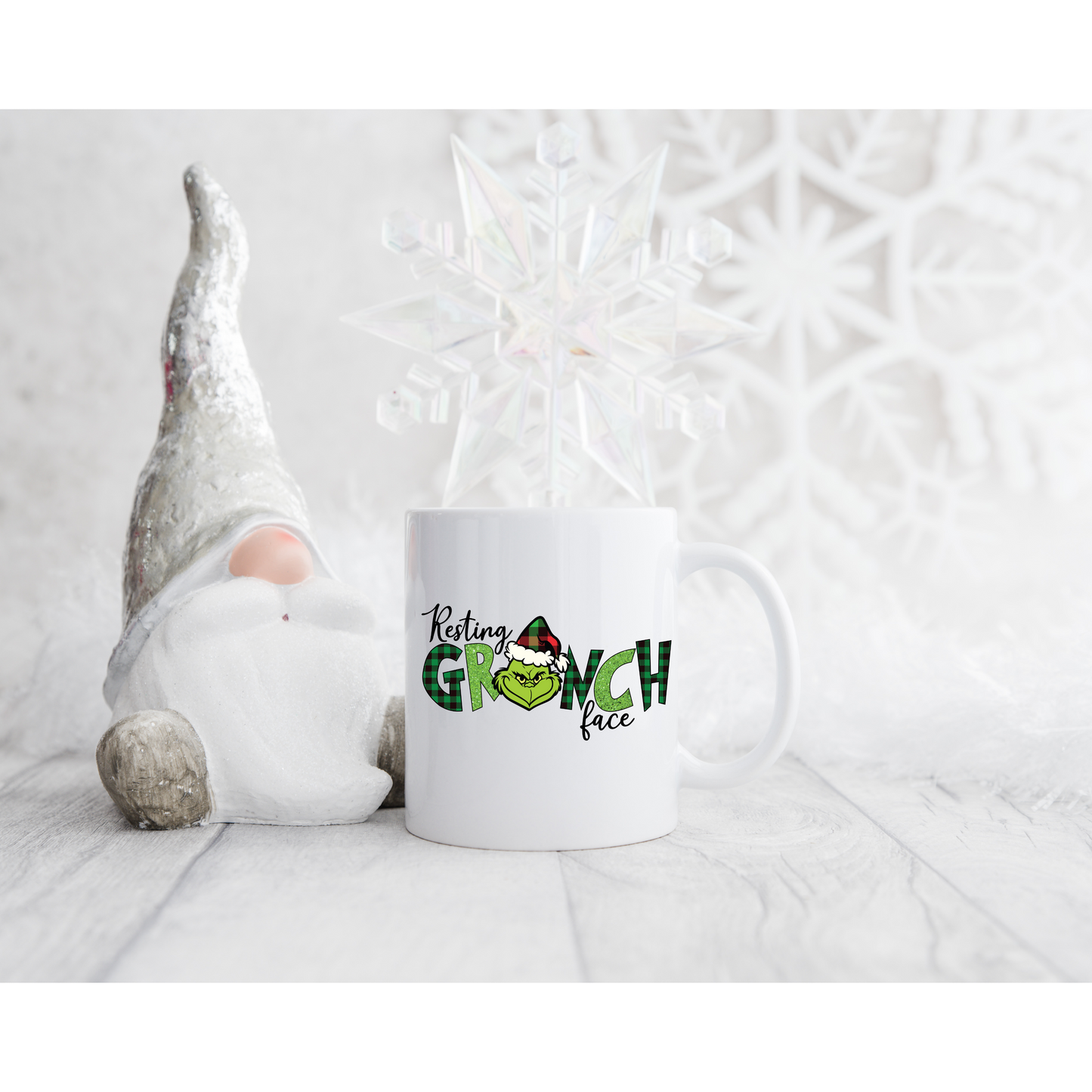 Resting Grinch Face coffee mug